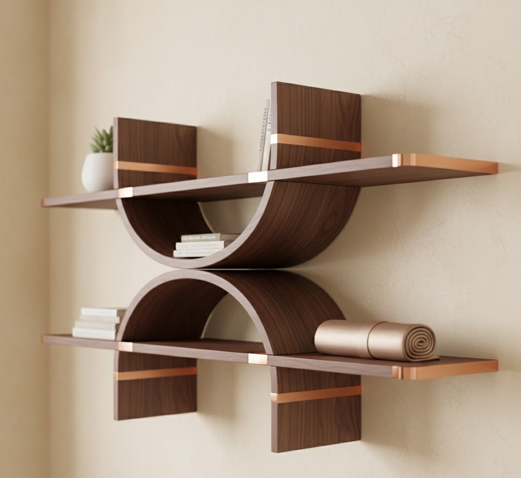 Vloeiende houten plank voor kleine ruimtes